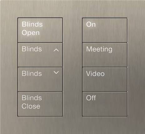 Keypad Lutron Palladiom en acero para control de iluminación y persianas